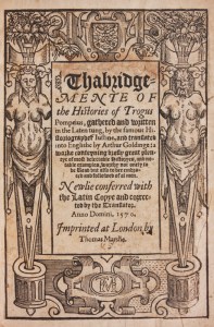 "The Histories of Trogus Pompeius" by Golding, dedicated to 14-year-old Edward de Vere in 1564