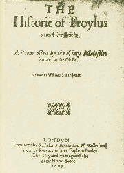 "Troilus and Cressida" (first title page 1609)