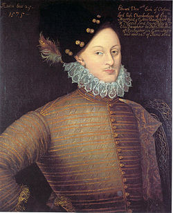 Edward de Vere, 17th Earl of Oxford, circa 1575 at age twenty-five 