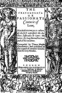 Watson's Sonnet Sequence of 1582 dedicated to Edward de Vere, Earl of Oxford 