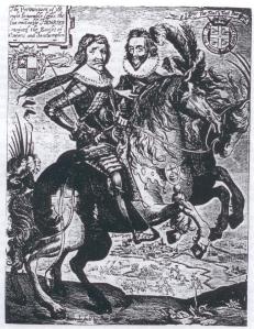 "The Portraicture of the right honorable Lords, the two most noble HENRIES revived the Earles of Oxford (left) and Southampton (right)" -  circa 1624