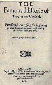 Troilus and Cressida 1609 (Second Title Page of the first quarto) 